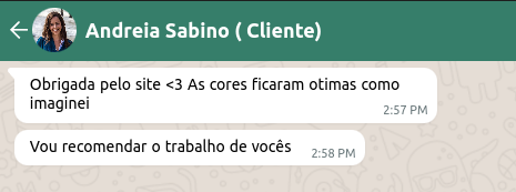 Print de depoimento de cliente